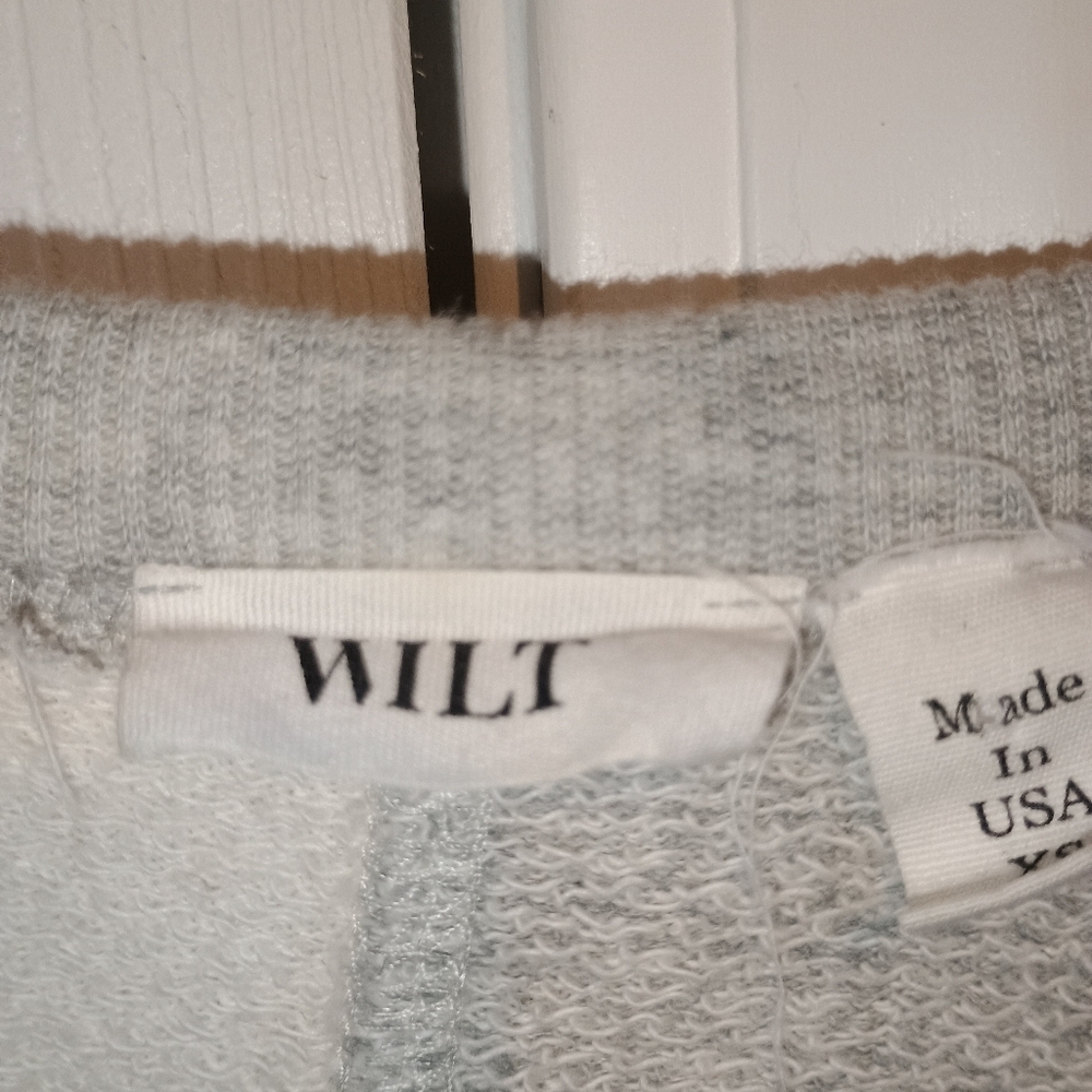 Wilt W725153 Women’s XS Gray White Colorblock Raw Hem Asymmetrical Long... - Picture 5 of 12
